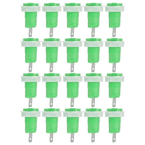 XYONG Lot de 20 adaptateurs de bornes de connexion bananes en laiton, type de soudure securise, borne de terre 4 mm 402 1 kV 32 A, vert