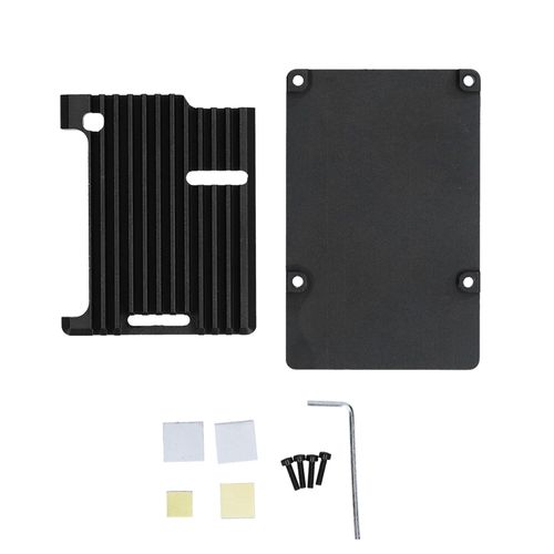 XYONG Boitier pour Raspberry Pi 3 Modele B B+, coque CNC en alliage d'aluminium noir a oxydation anodique