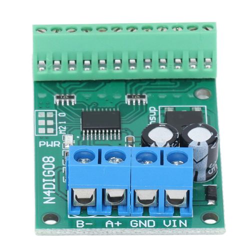 XYONG Module de controle d'entree/sortie 8 canaux 9600 bps RS485 TTL, carte controleur N4DIG08 avec terminal