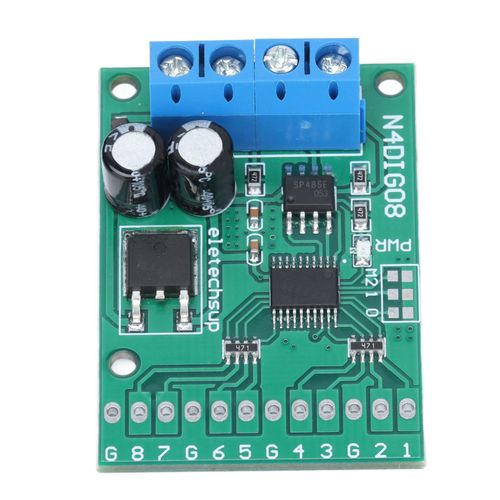 XYONG Module de controle d'entree/sortie 8 canaux 9600 BPS RS485 TTL Carte controleur N4DIG08 Aucune broche