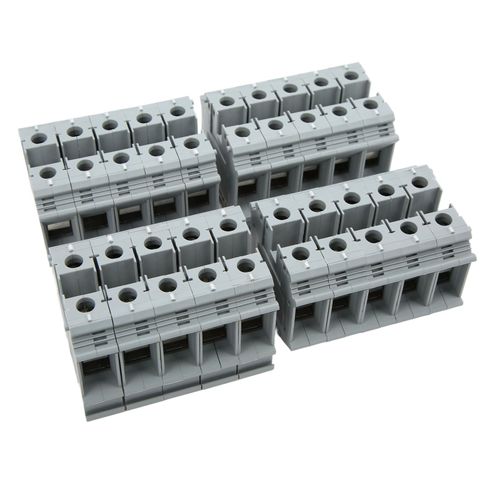 XYONG Lot de 20 borniers de type rail 125 A 800 V, bornes de terre a conductivite puissante pour connexion de fils electriques