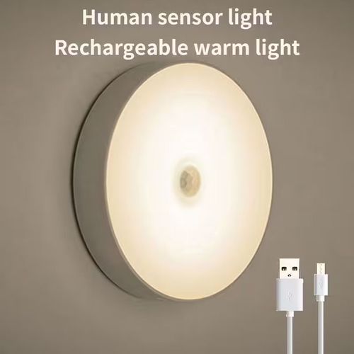 " Lampe De Nuit Intelligente À Induction Humaine Led,Rechargeable Par Usb,Éclairage Existent D'Urgence,Pour Armoire De Oral Et,Lumières De Garde-Robe À Domicile - Type Sensor Light Warm-Ouragan X "