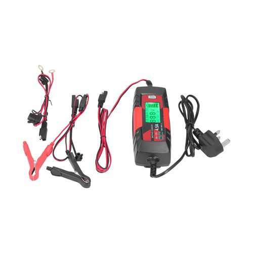 XYONG Chargeur de batterie de voiture 6 V 12 V, mainteneur de batterie automatique intelligent avec ecran LCD SM3-WP-5, prise UK 220-240 V