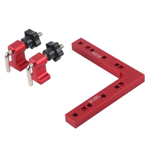 XYONG Outil de serrage de charpentier, pince a angle droit 90¡ã, fixation auxiliaire en L, clip de positionnement pour panneau 160 mm