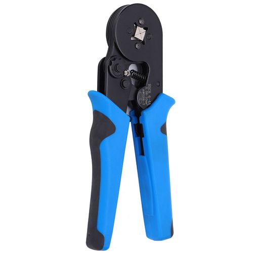 XYONG Pince a sertir pour bornes 0,0810 mm HSC8 64 A, outil de sertissage pour extremites de fils carres, pince a sertir pour cables (poignees bleues et noires)