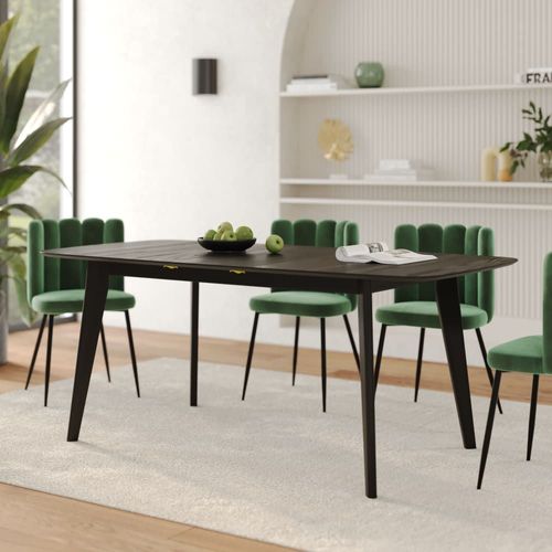 Table Rectangulaire 4/6 Personnes Extensible En Bois Noir 150/180 Cm