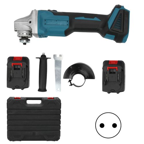 XYONG Meuleuse d'angle electrique sans balais, batterie au lithium rechargeable, polisseuse, prise AC110-240VEU