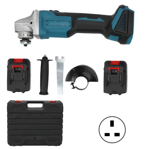 XYONG Meuleuse d'angle electrique sans balais, batterie au lithium rechargeable, polisseuse, prise AC110-240 V, prise UK