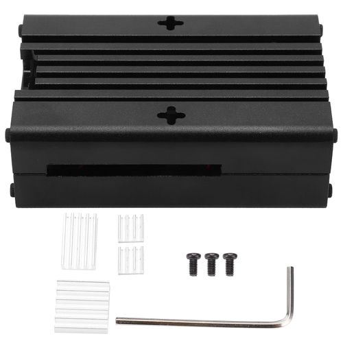 XYONG Boitier en alliage d'aluminium avec ventilateur 3010 a dissipation thermique de type Y pour Raspberry Pi 4B, noir