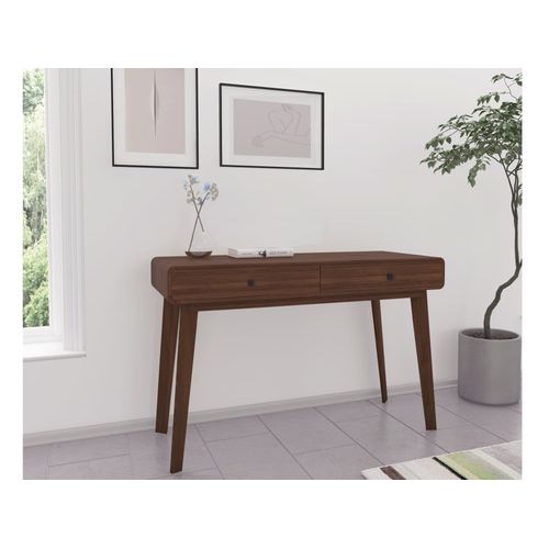 Bureau Avec 2 Tiroirs En Effet Noyer Marron