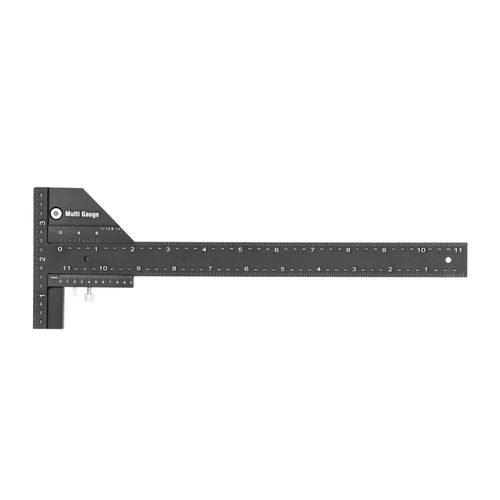 XYONG Regle de tracage, echelle metrique en pouces de haute precision, jauge de marquage multifonction de type T a deux faces pour mesurer le marquage