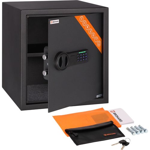 Business Coffre-Fort Électronique 40X36X36Cm Avec Pochette Ignifuge, Coffre 48L Avec Code & Led, Étagère Amovible, Coffre De Sécurité Bureau & Maison Pour Documents A4 Et Argent[MAT790359]