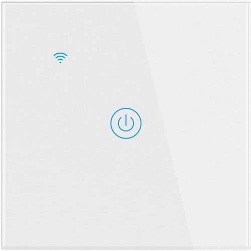 Interrupteur Mural Tactile Télécommande Intelligente Sans Fil Prise En Charge De La Commande Vocale Partage De La Famille Fonction De Minuterie Fil Neutre Requis(Blanc, 1 Gang)[MAT790765]