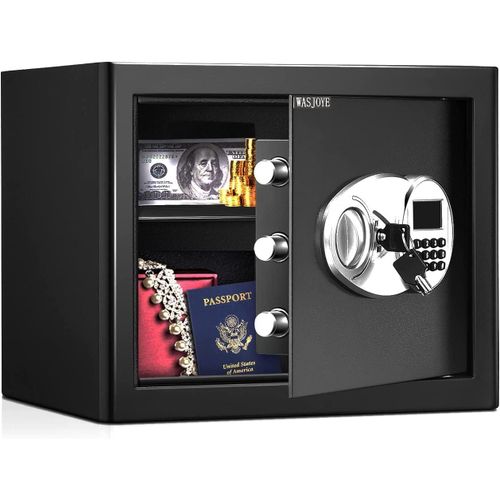 Coffre-Fort Pour La Maison, Coffre-Fort Avec Serrure À Combinaison, Coffre-Fort Électronique Numérique Avec 2 Clés, Pour Bureau, Hôtel, Argent, Documents, Bijoux, Passeport, 26L(26[MAT791375]