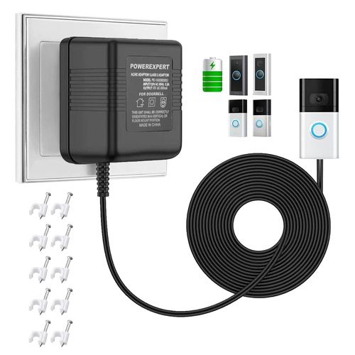 Transformateur D'Alimentation Pour Sonnette, 24V 500Ma Adaptateur Secteur Pour Sonnette, Vidéo Doorbell Transformer, Accessoire Smart Home Compatible Avec La Sonnette Vidéo Ring (1[MAT790666]