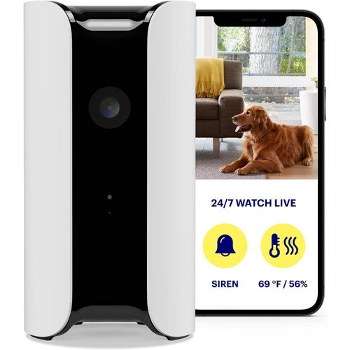Caméra De Sécurité Intérieure Pro, Sirène 90 Db, Veille Météo, Talkie-Walkie, Vision Nocturne, Détection Des Mouvements, Hd 1080P, Alexa, Google, Babyphone[MAT790923]