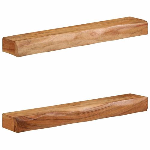 Vidaxl Étagères Murales 2 Pcs 80x17x8 Cm Bois Massif D'acacia