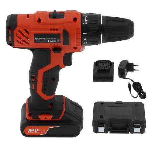 XYONG Perceuse electrique FIXMAN 2 vitesses, tournevis rechargeable R7001, 12 V CC, prise UE, 100-240 V CA, 2 piles et 1 chargeur