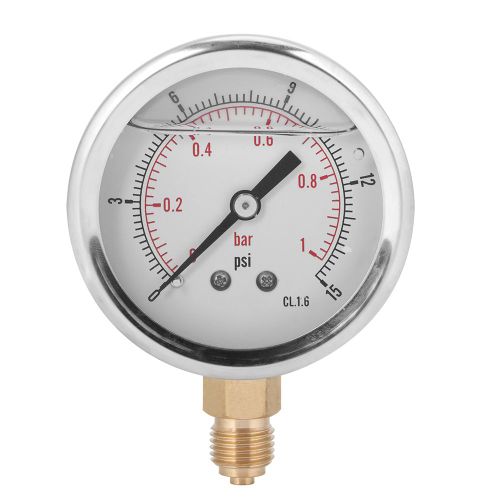 XYONG Manometre radial a huile TS PGG604-1 bar 1/4 BSP Y60 pour machines et industrie chimique