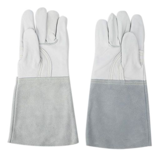 XYONG Paire de gants de soudeur en peau de mouton a manches longues, gants de protection pour le travail, le soudage, l'equitation et le transport