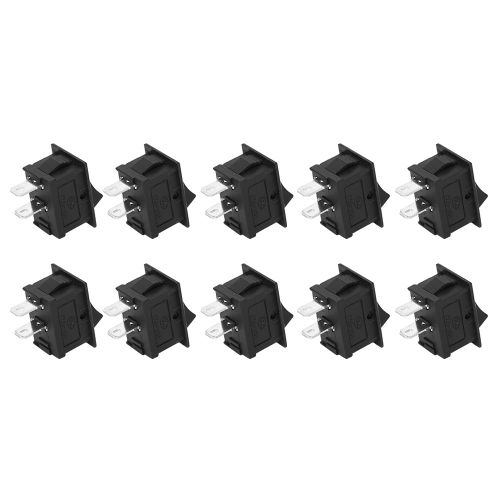XYONG Lot de 10 interrupteurs a bascule 2 broches marche/arret 2 positions, accessoires industriels en plastique noir KCD1-101