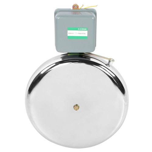 XYONG Cloche electrique en acier inoxydable, anti-etincelles, type a gache externe, 12 pouces, pour ecole, AC220 V