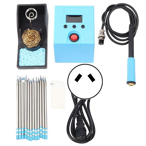 XYONG Station de soudage 120 W a temperature constante + fer a souder electrique reglable avec 12 tetes de fer, prise AU 220 V