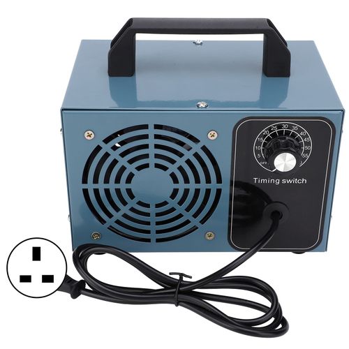 XYONG Generateur d'ozone, petit purificateur d'air portable, purificateur d'air d'interieur, bleu, avec minuterie, prise britannique 220 V, 10 g/h