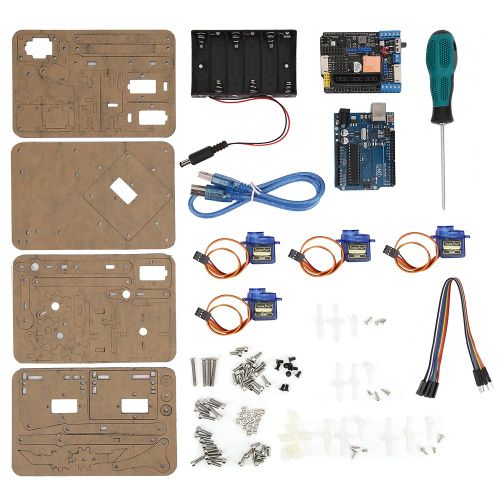 XYONG Kit de bras robotique intelligent 4 degres, controle sans fil a monter soi-meme, manipulateur de capture