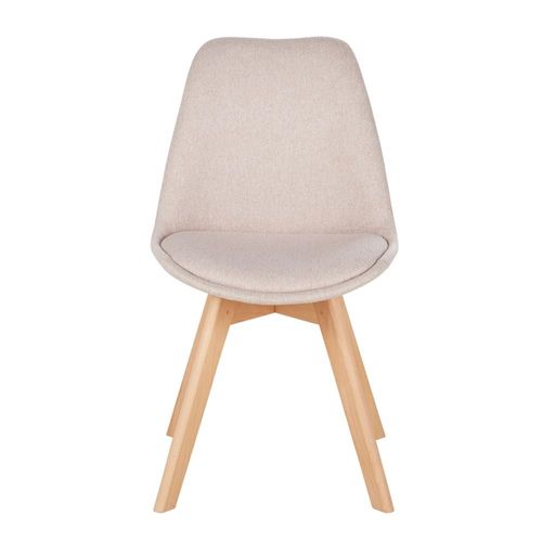 Chaise Style Scandinave Beige Et Bois De Hêtre