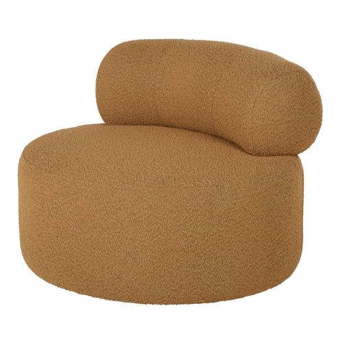 Fauteuil Pivotant Bouclettes Ocre