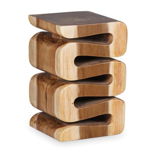 Tabouret Carré En Bois Marron