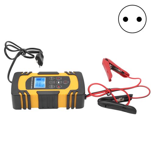 Xyong Chargeur De Batterie Intelligent Professionnel Ac110v-220v, Accessoire De Chargeur De Batterie De Voiture (Jaune), Prise Ue