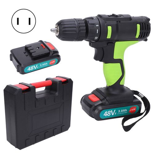 XYONG Perceuse electrique, tournevis a 2 vitesses, perceuse a percussion, percage du bois, outil electrique portatif, prise AC100-240 V US