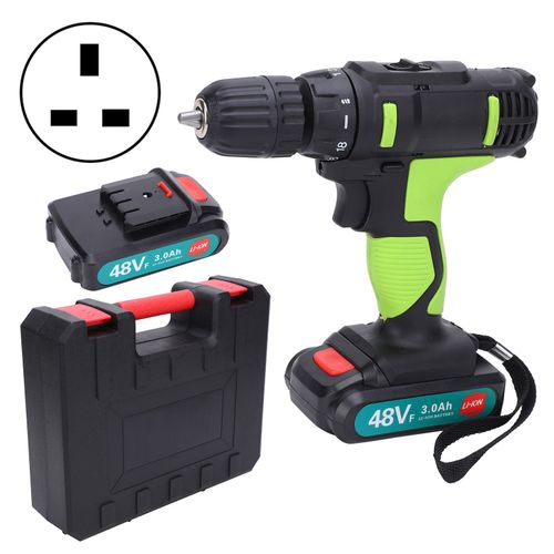 XYONG Perceuse electrique, tournevis a 2 vitesses, perceuse a percussion, percage du bois, outil electrique portatif, prise AC100-240 V, Royaume-Uni