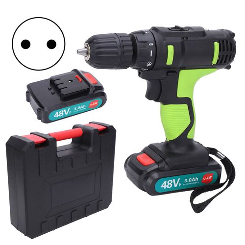 XYONG Perceuse electrique, tournevis a 2 vitesses, perceuse a percussion, percage du bois, outil electrique portatif, prise AC100-240VEU