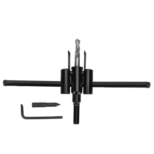 XYONG Kit de scie cloche reglable en acier allie pour decoupe ronde de panneaux de bois et de plastique (30 a 200 mm)