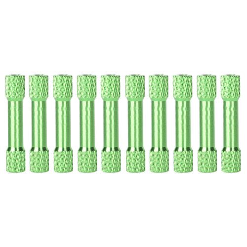 Lot de 10 entretoises de colonne filetees internes en alliage d'aluminium anodise M3 x 30 mm pour drone, vert