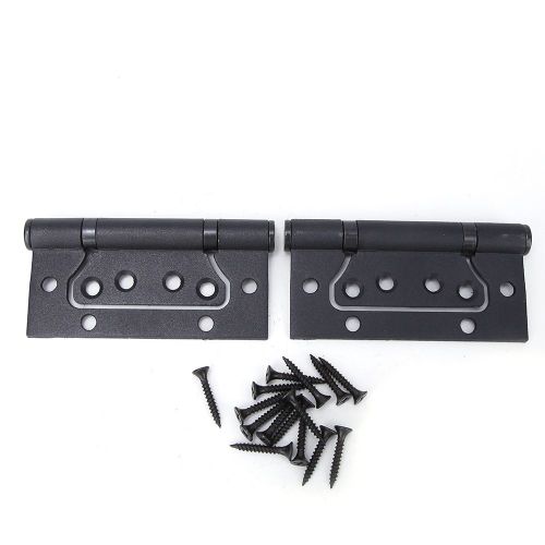 Lot de 4 charnieres de porte silencieuses en acier au manganese de haute qualite, accessoires de quincaillerie pour meubles de maison, noir mat