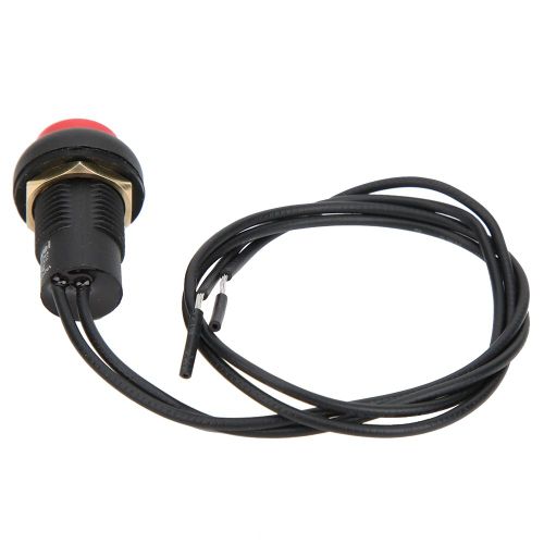 Interrupteur a bouton-poussoir rond etanche A4127, 12 mm, avec cable autobloquant et lumineux
