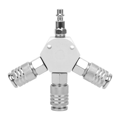 Raccord rapide pneumatique pour collecteur d'air a 3 voies, separateur de tuyau d'air avec 3 coupleurs et prise 1/4 NPT