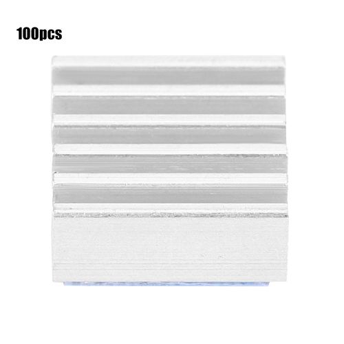 Lot de 100 dissipateurs thermiques en aluminium avec adhesif pour circuit imprime, amplificateur, transistor MOS