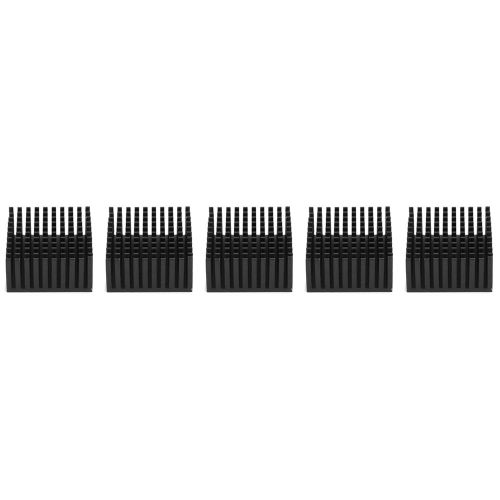 Lot de 5 ailettes de refroidissement en aluminium pour dissipateur thermique, pour ventilateur, circuit imprime, 40 x 20 x 40 mm, noir