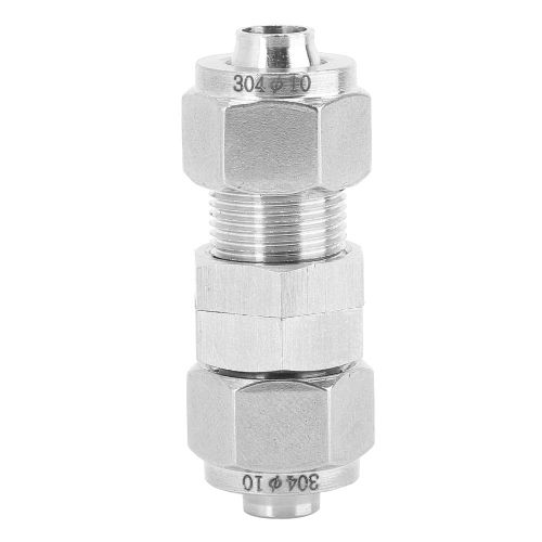 Raccord pneumatique a deux contacts en acier inoxydable 304 pour machine (diametre 12 x 10 mm)