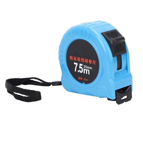 Metre ruban en acier inoxydable, coque PC, verrouillage manuel, regle de mesure pour le travail du bois, 25 mm, 7,5 metres/25 mm de largeur