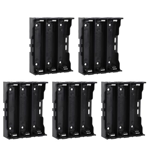 Lot de 5 boitiers de rangement multifonctions en plastique ABS a 3 emplacements pour piles 18650, avec broches
