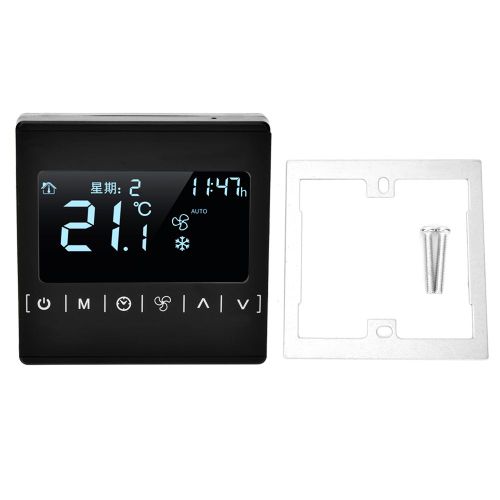 Thermostat de ventilo-convecteur 2 en 1, thermostat tactile intelligent a affichage numerique