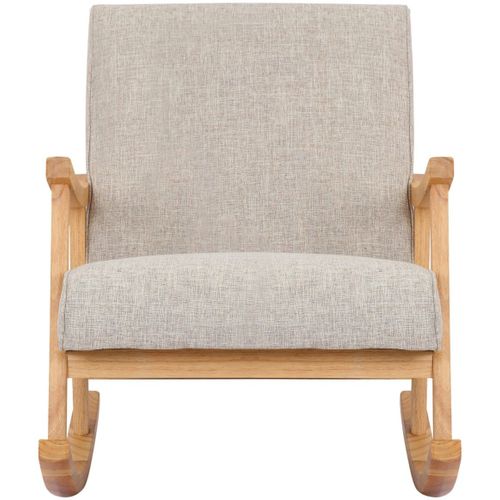 Chaise À Bascule Avec Accoudoirs Et Assise En Tissu Crème