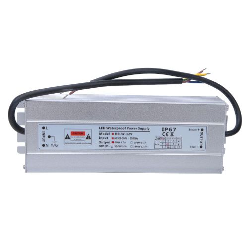 Alimentation etanche IP67, 100 a 264 V CA vers 12 V CC, 80 W, tension constante