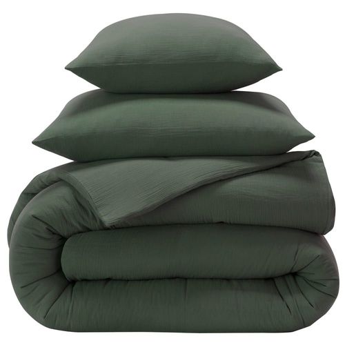 Housse De Couette En Coton Vert Kaki 240x220